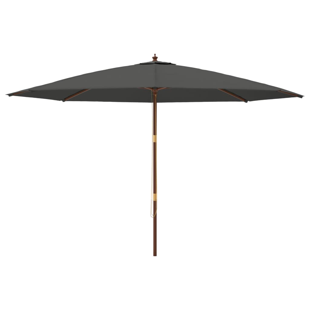Garden Parasol with Wooden Pole Anthracite 400x273 cm