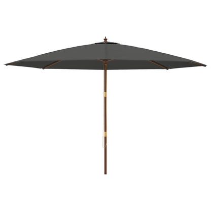 Garden Parasol with Wooden Pole Anthracite 400x273 cm