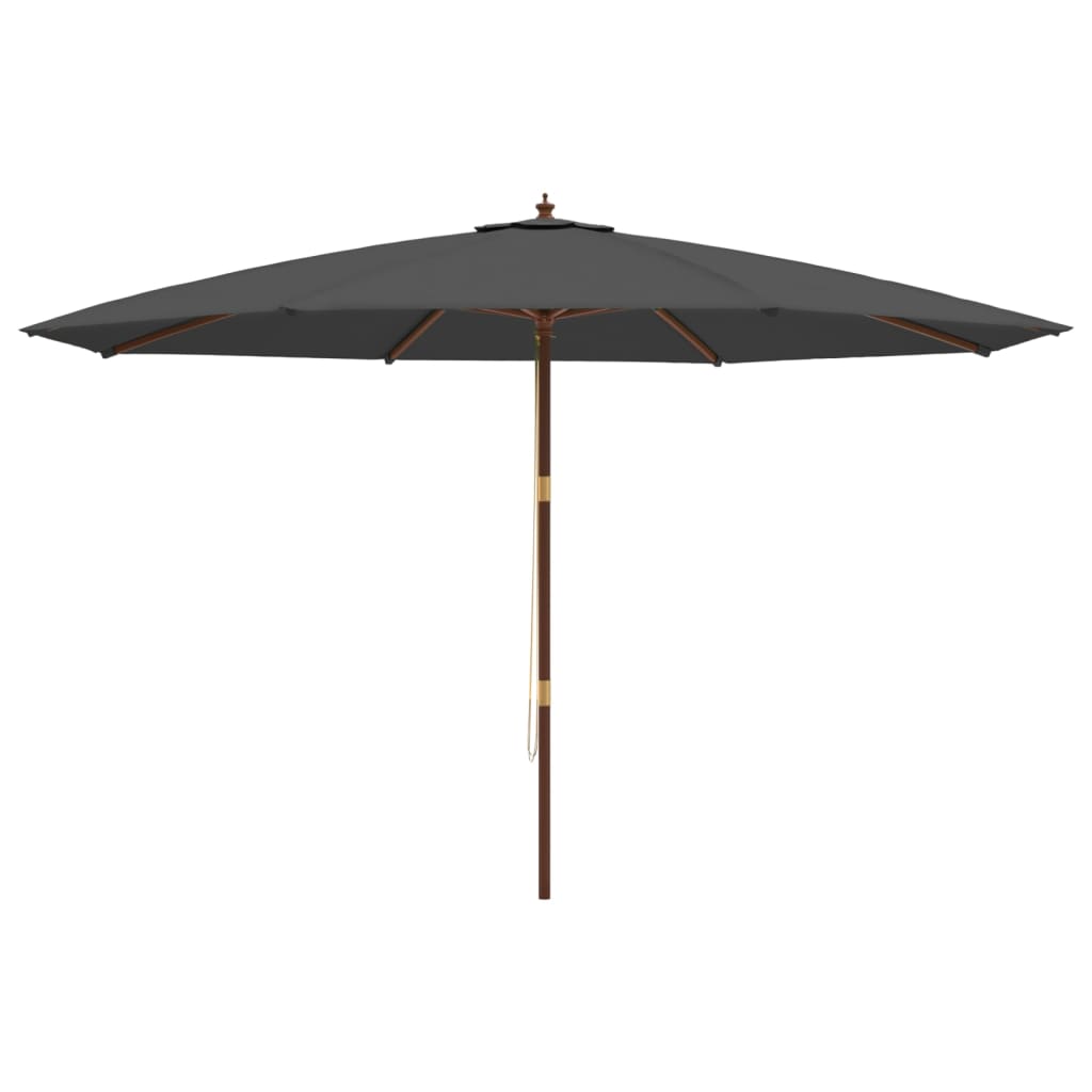 Garden Parasol with Wooden Pole Anthracite 400x273 cm
