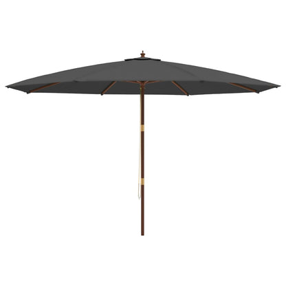 Garden Parasol with Wooden Pole Anthracite 400x273 cm