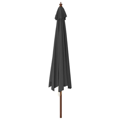 Garden Parasol with Wooden Pole Anthracite 400x273 cm