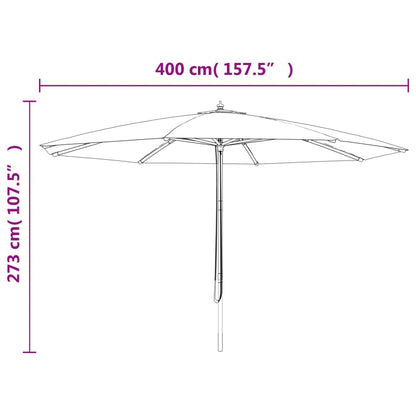 Garden Parasol with Wooden Pole Anthracite 400x273 cm