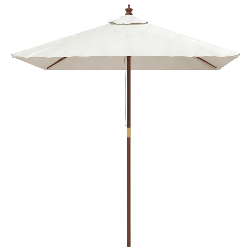 Garden Parasol with Wooden Pole Sand 198x198x231 cm
