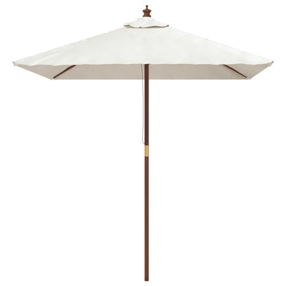 Garden Parasol with Wooden Pole Sand 198x198x231 cm