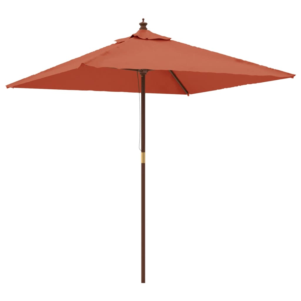 Garden Parasol with Wooden Pole Terracotta 198x198x231 cm