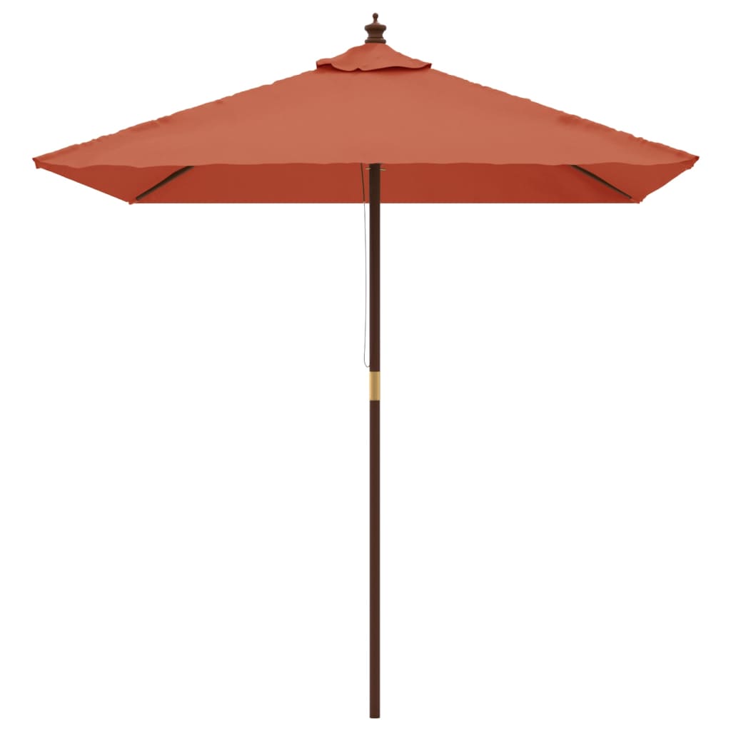 Garden Parasol with Wooden Pole Terracotta 198x198x231 cm