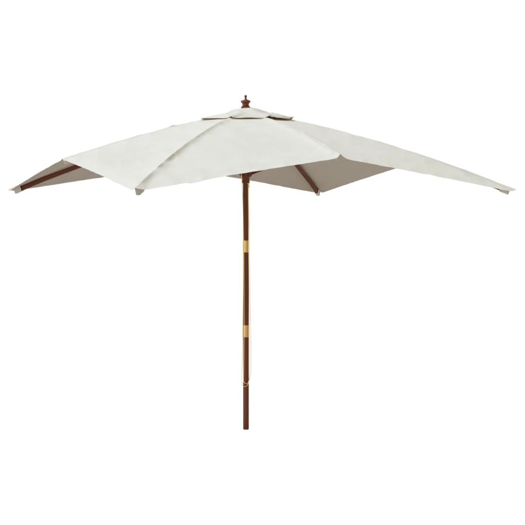 Garden Parasol with Wooden Pole Sand 300x300x273 cm
