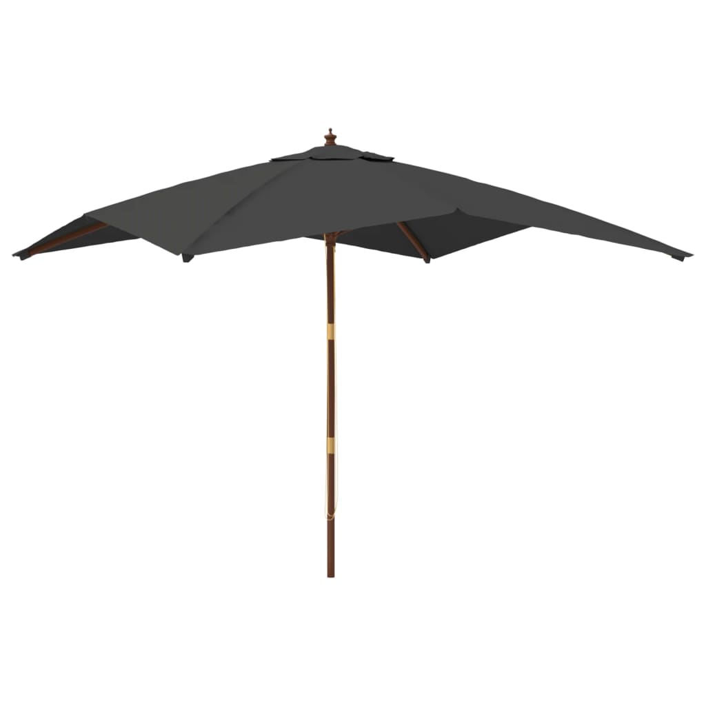 Garden Parasol with Wooden Pole Anthracite 300x300x273 cm