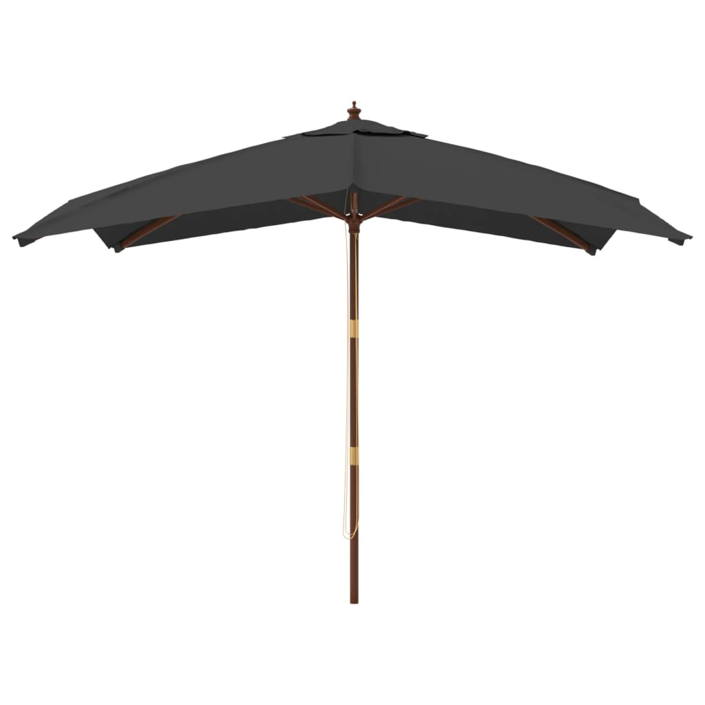 Garden Parasol with Wooden Pole Anthracite 300x300x273 cm