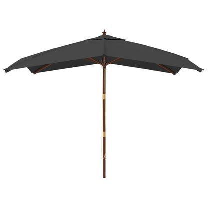 Garden Parasol with Wooden Pole Anthracite 300x300x273 cm