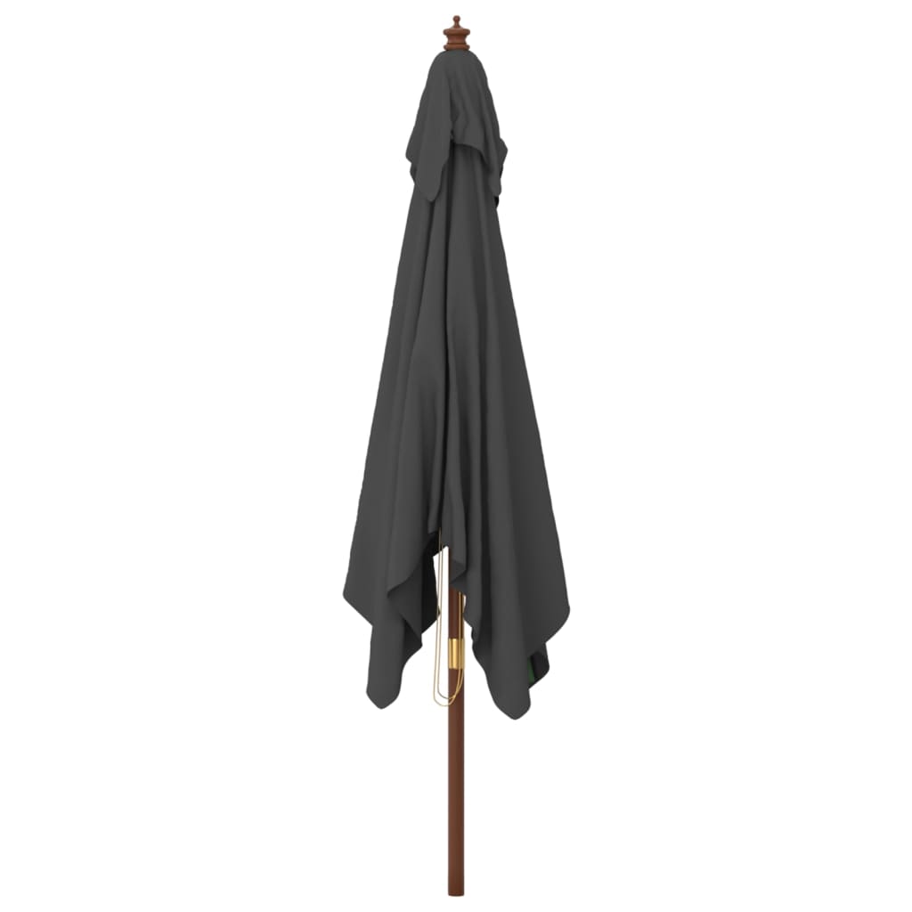 Garden Parasol with Wooden Pole Anthracite 300x300x273 cm