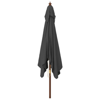 Garden Parasol with Wooden Pole Anthracite 300x300x273 cm