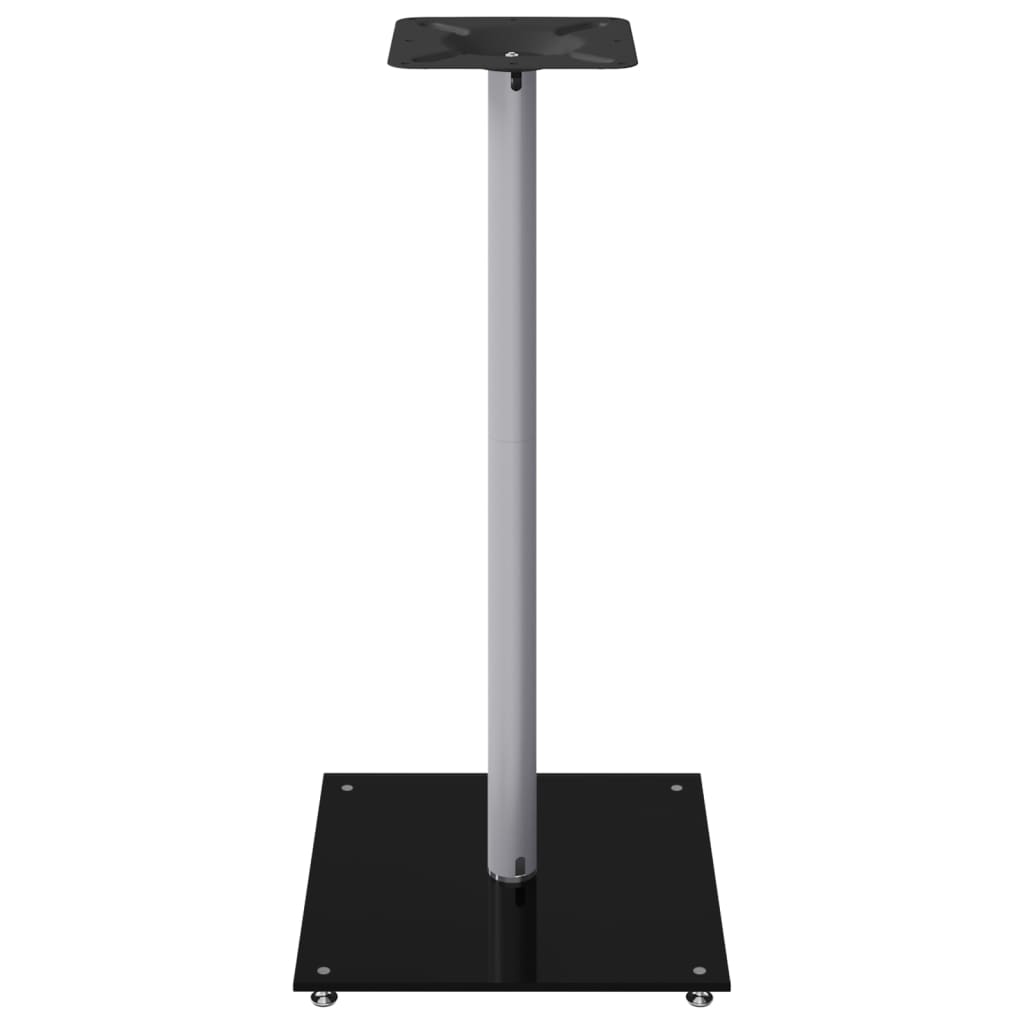 Speaker Stands 2 pcs Black&Silver Tempered Glass 1 Pillar Design