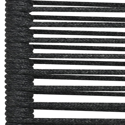 5 Piece Garden Dining Set Black Cotton Rope and Steel
