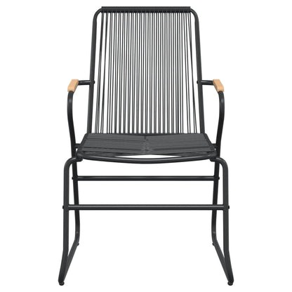 7 Piece Garden Dining Set Black PVC Rattan