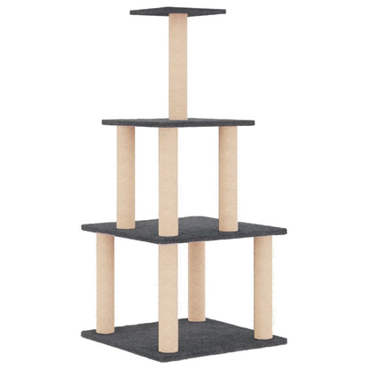 Cat Tree with Sisal Scratching Posts Dark Grey 111 cm