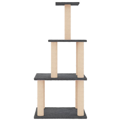 Cat Tree with Sisal Scratching Posts Dark Grey 111 cm