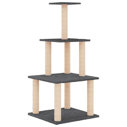 Cat Tree with Sisal Scratching Posts Dark Grey 111 cm