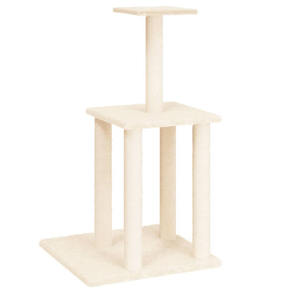 Cat Tree with Sisal Scratching Posts Cream 85.5 cm