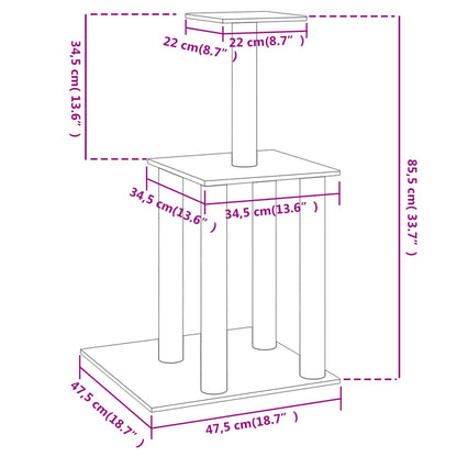Cat Tree with Sisal Scratching Posts Cream 85.5 cm