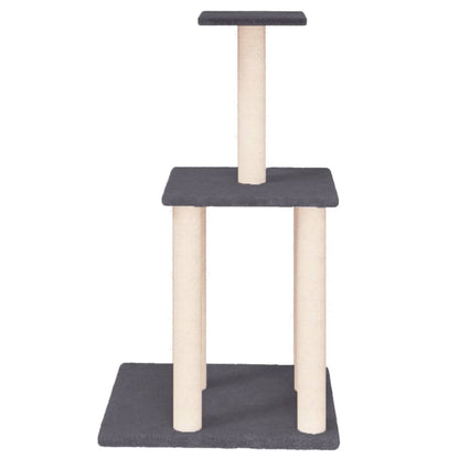 Cat Tree with Sisal Scratching Posts Dark Grey 85.5 cm