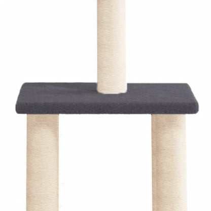 Cat Tree with Sisal Scratching Posts Dark Grey 85.5 cm