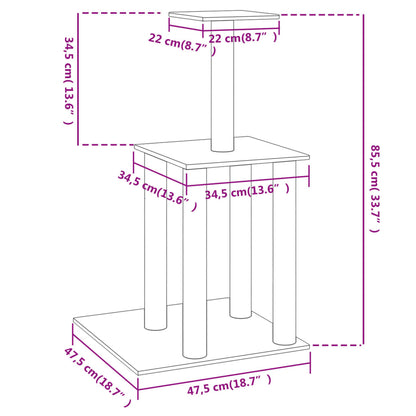 Cat Tree with Sisal Scratching Posts Dark Grey 85.5 cm