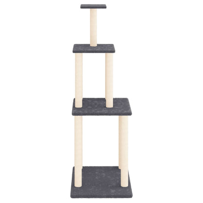 Cat Tree with Sisal Scratching Posts Dark Grey 149 cm