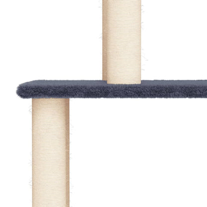 Cat Tree with Sisal Scratching Posts Dark Grey 183 cm