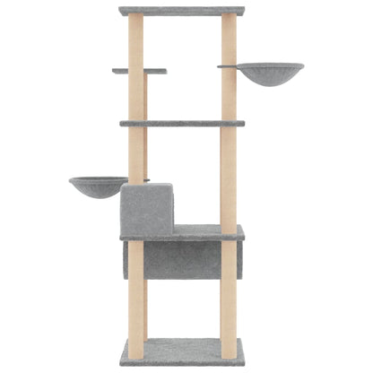 Cat Tree with Sisal Scratching Posts Light Grey 141 cm