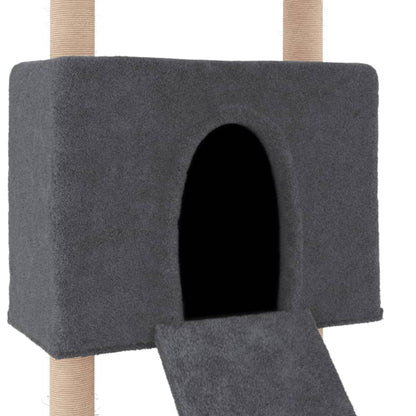 Cat Tree with Sisal Scratching Posts Dark Grey 153 cm
