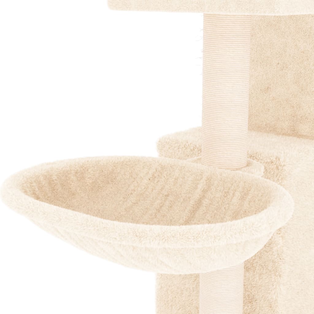 Cat Tree with Sisal Scratching Posts Cream 83 cm