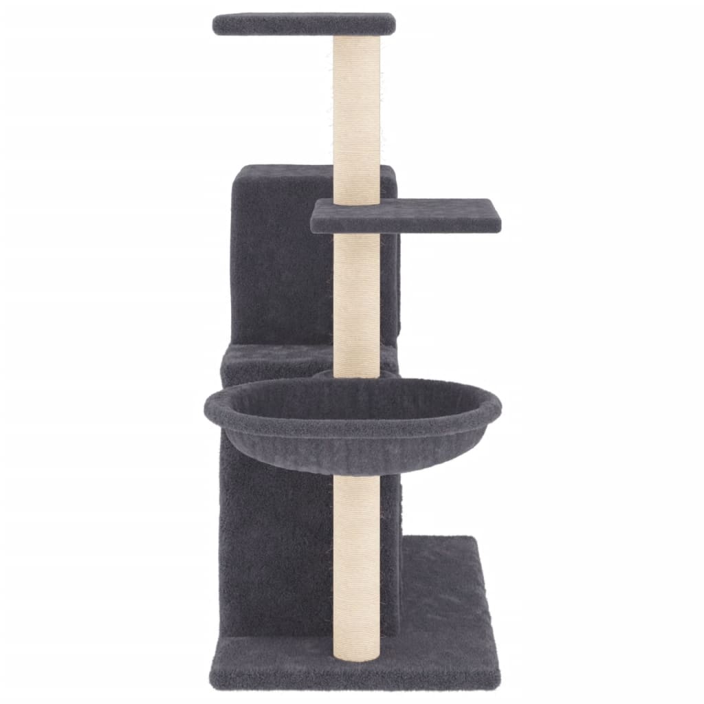 Cat Tree with Sisal Scratching Posts Dark Grey 83 cm