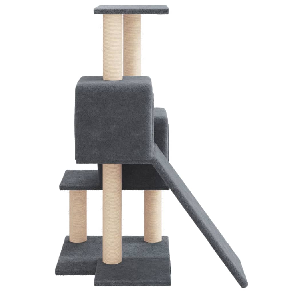Cat Tree with Sisal Scratching Posts Dark Grey 82 cm