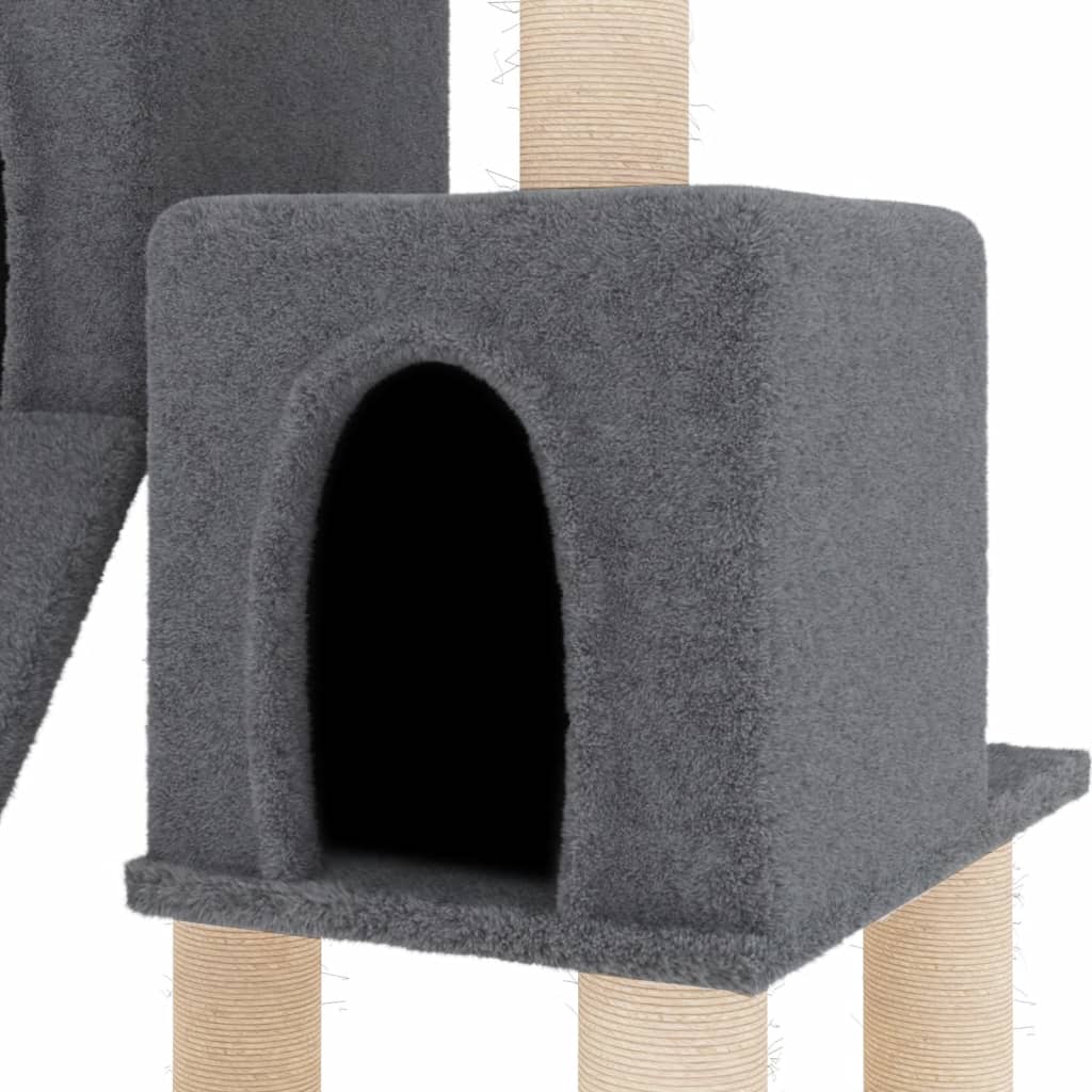 Cat Tree with Sisal Scratching Posts Dark Grey 82 cm