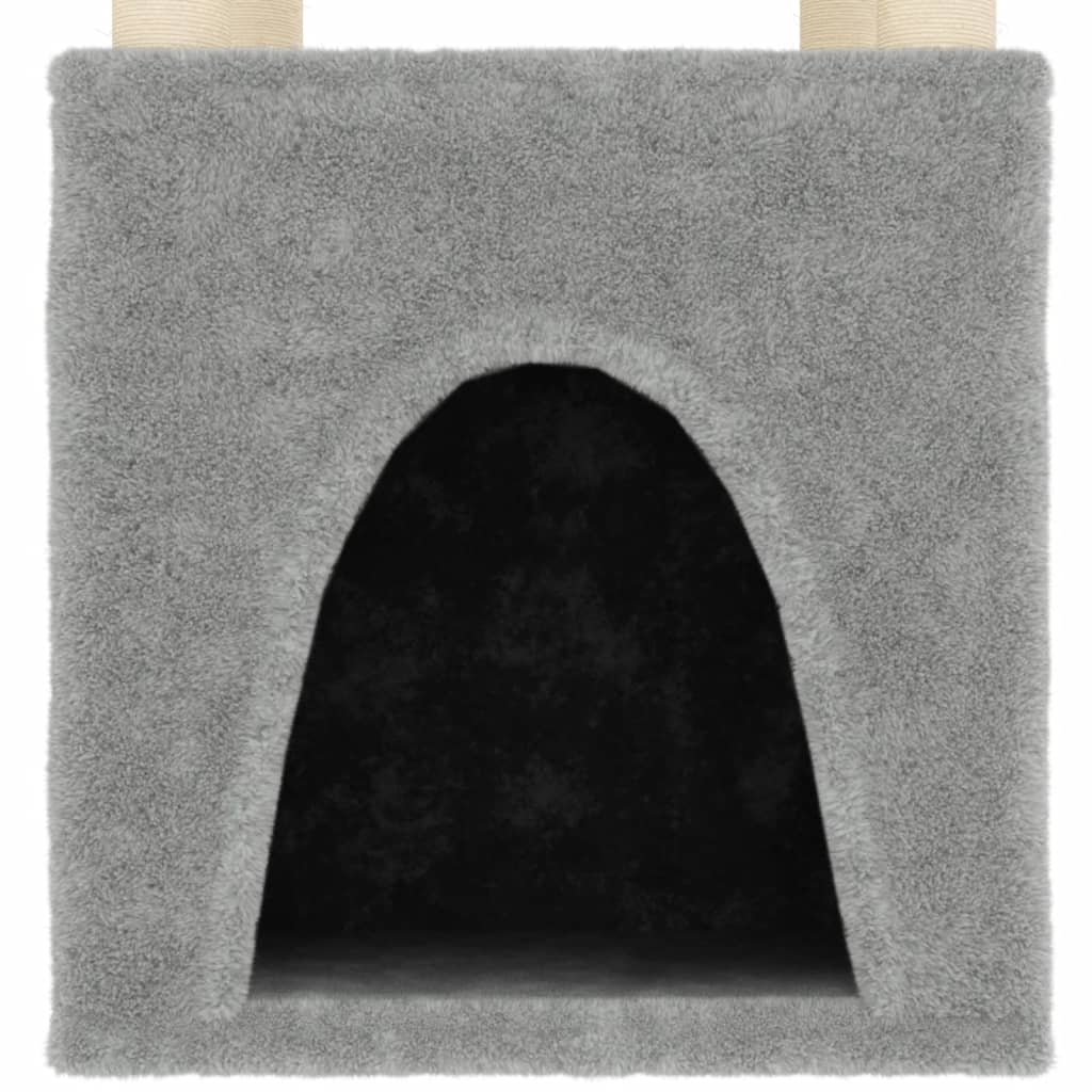 Cat Tree with Sisal Scratching Posts Light Grey 147 cm