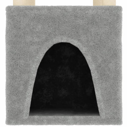 Cat Tree with Sisal Scratching Posts Light Grey 147 cm