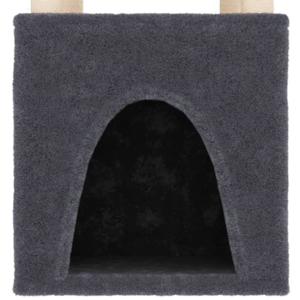 Cat Tree with Sisal Scratching Posts Dark Grey 147 cm
