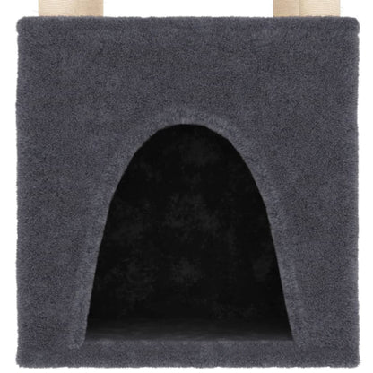 Cat Tree with Sisal Scratching Posts Dark Grey 147 cm