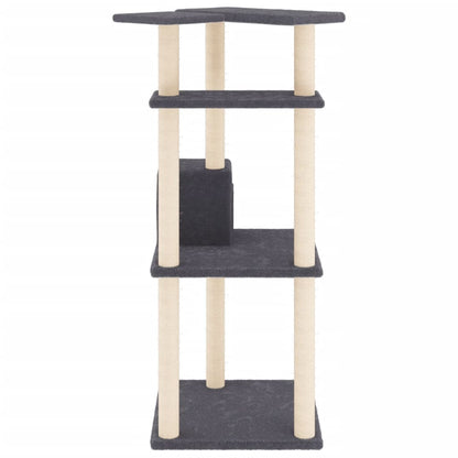 Cat Tree with Sisal Scratching Posts Dark Grey 123 cm