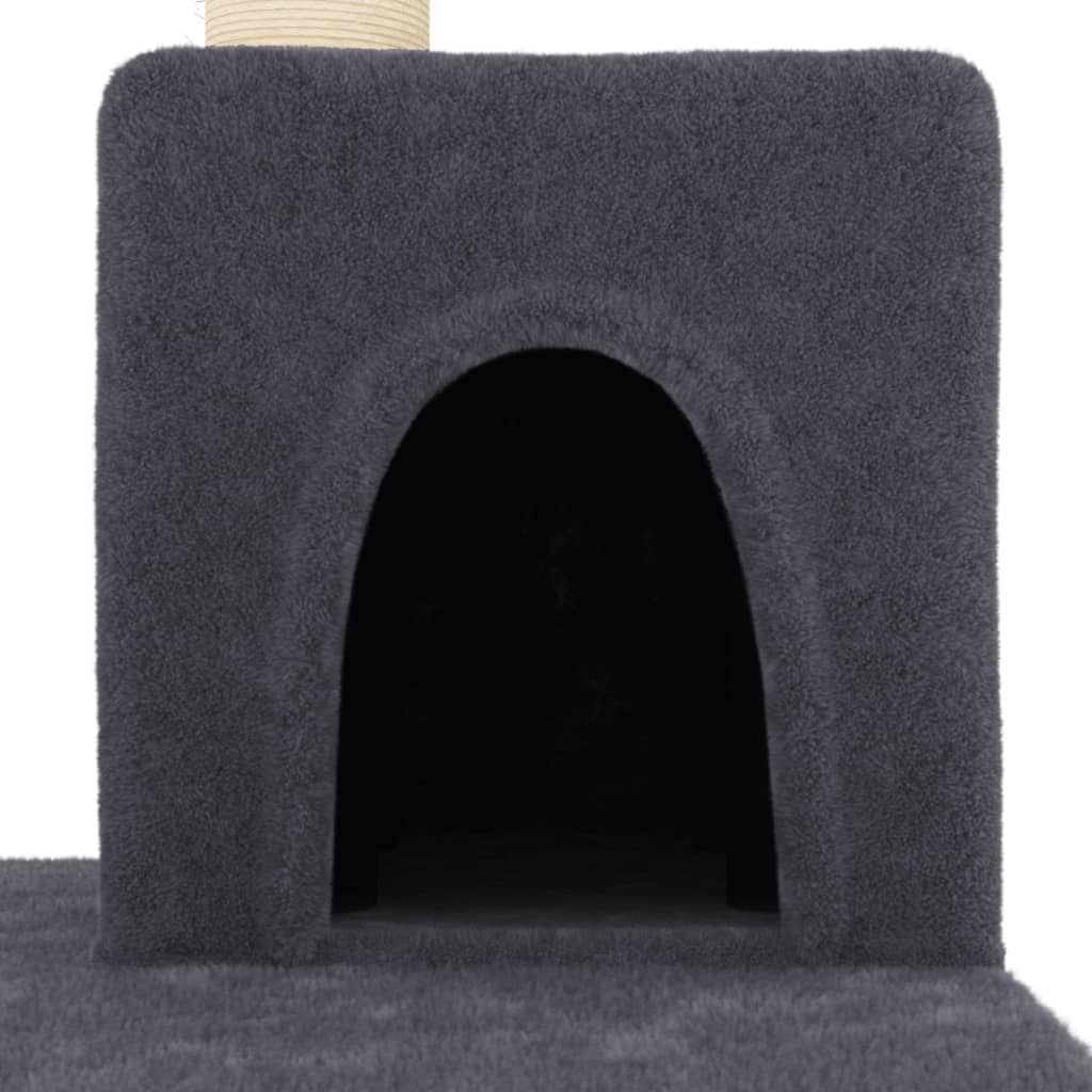 Cat Tree with Sisal Scratching Posts Dark Grey 123 cm