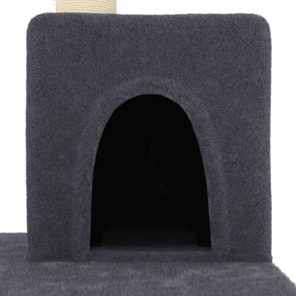 Cat Tree with Sisal Scratching Posts Dark Grey 123 cm