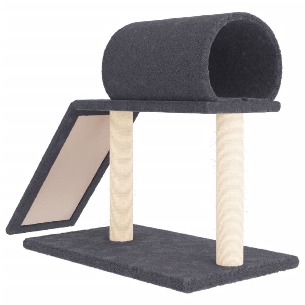 Cat Scratching Posts with Tunnel and Ladder Dark Grey 55.5 cm