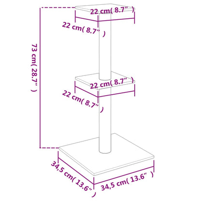 Cat Tree with Sisal Scratching Posts Cream 73 cm
