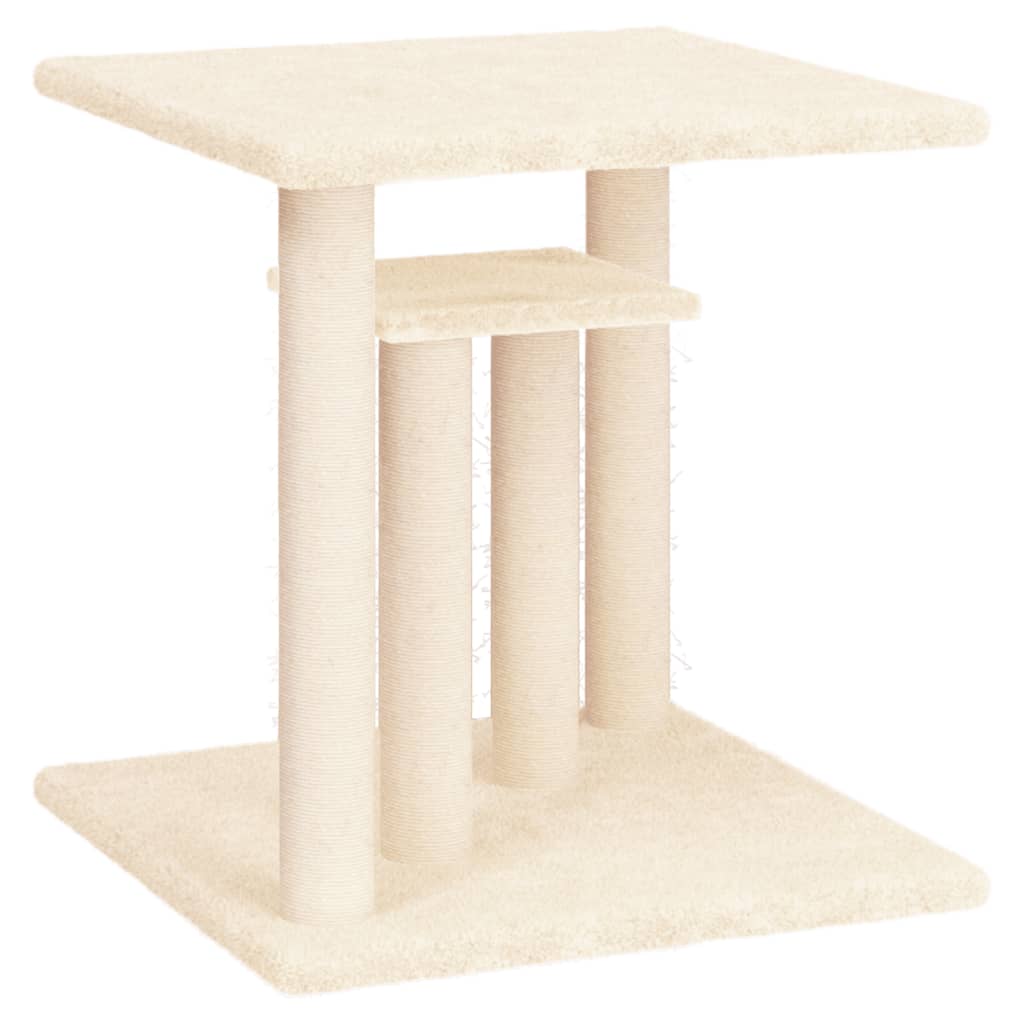 Cat Scratching Posts with Platforms Cream 50 cm