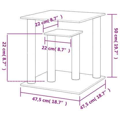 Cat Scratching Posts with Platforms Light Grey 50 cm