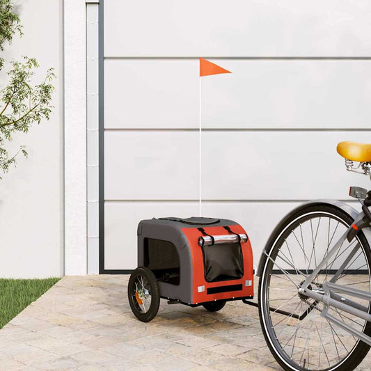 Pet Bike Trailer Animal Print Orange and grey 124 x 53 x 53 cm