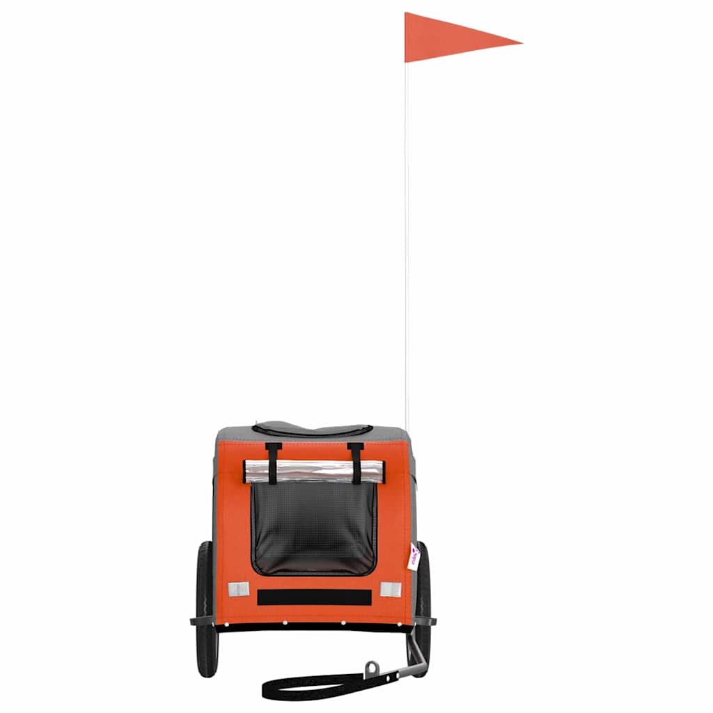 Pet Bike Trailer Animal Print Orange and grey 124 x 53 x 53 cm