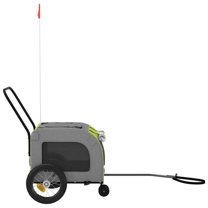 Pet Bike Trailer Green and grey 124.5 x 63.5 x 53 cm