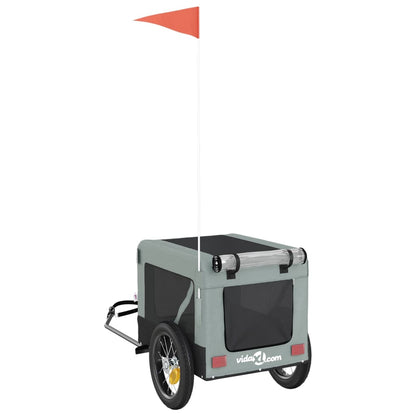 Pet Bike Trailer Grey and Black Oxford Fabric&Iron